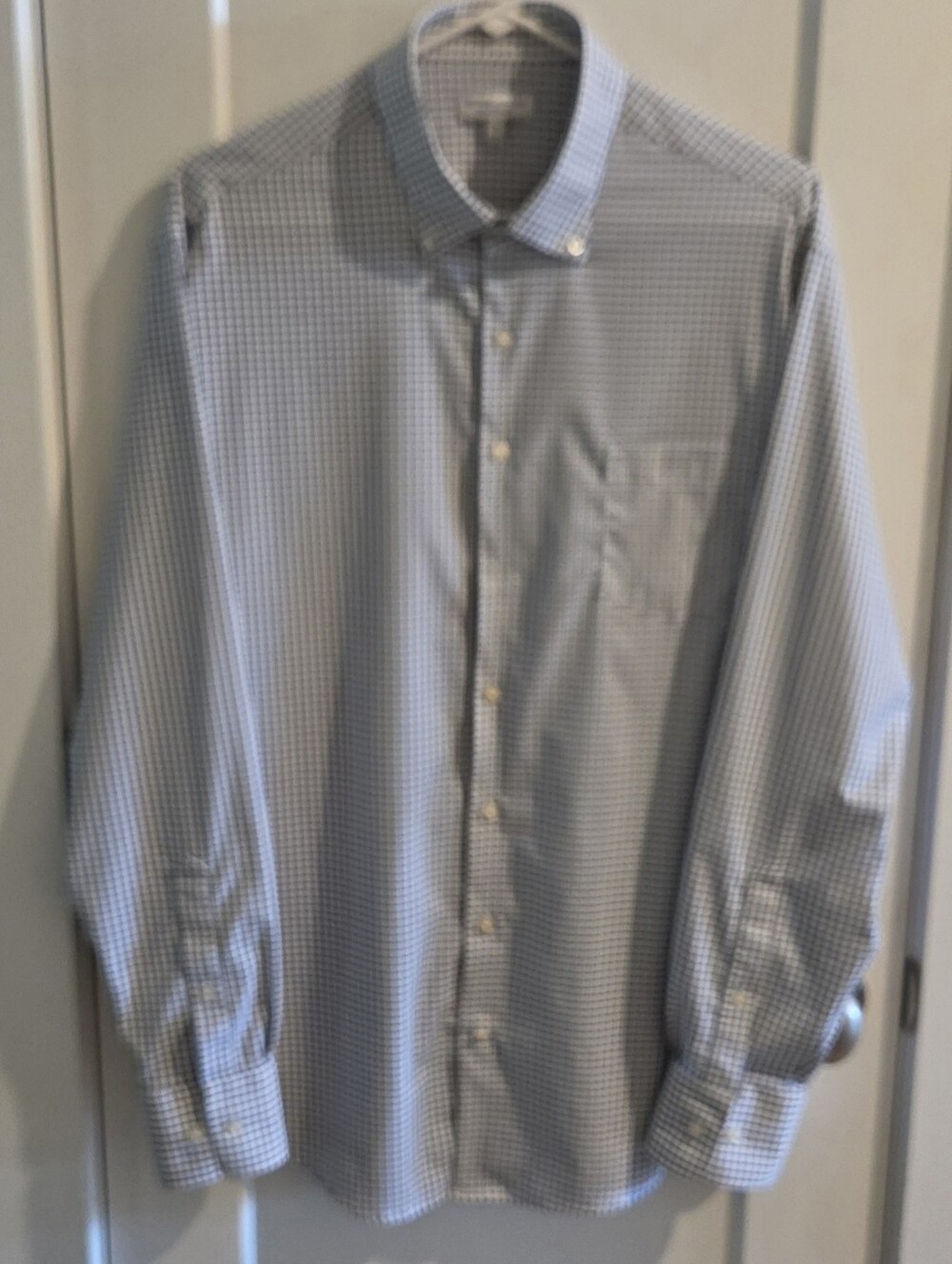 Peter Millar Summer Comfort Check-Plaid Button Shirt - Size Large - Navy & White